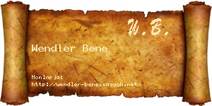 Wendler Bene névjegykártya